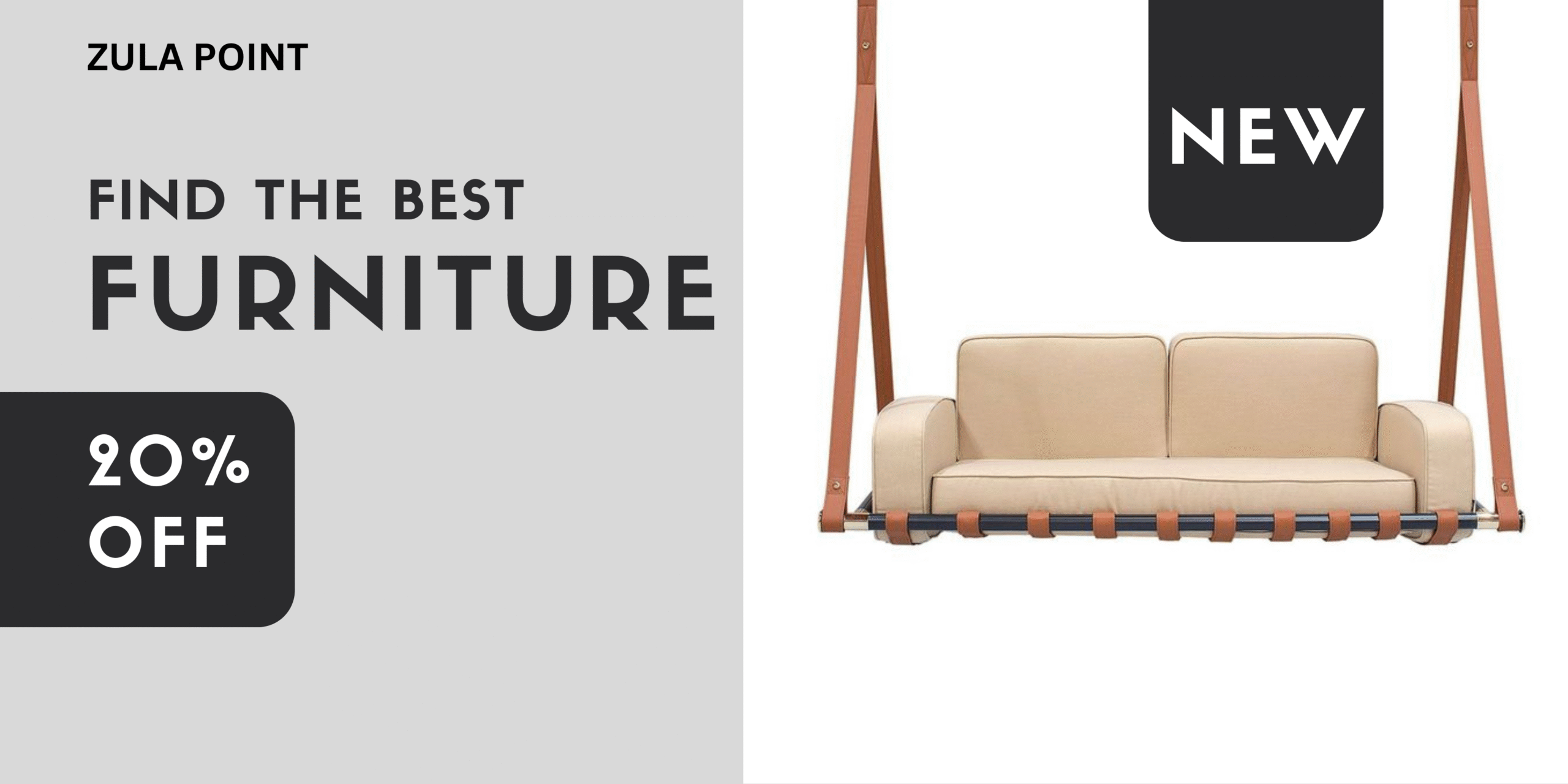 Black and White Modern Furniture Banner Landscape