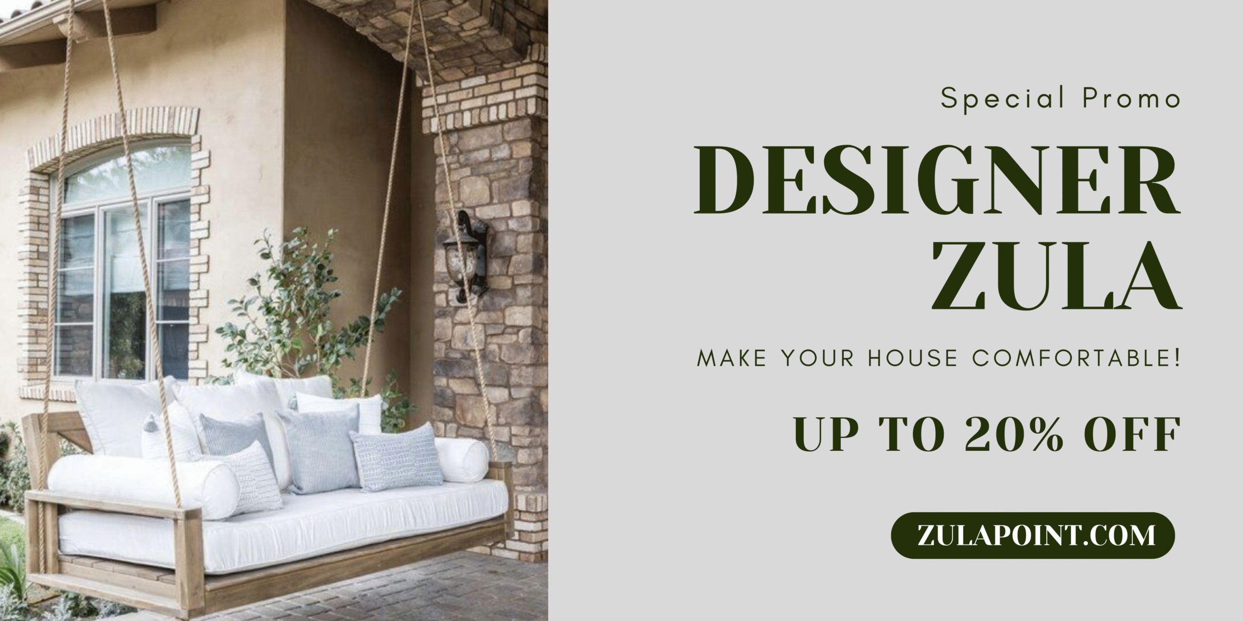 Green and White Modern Furniture Banner Landscape
