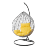 Metal White Swing Chair With Yellow Cushion & Stand