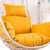 Metal White Swing Chair With Yellow Cushion & Stand